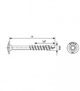 Vis tete plate SPAX® inox A2 filetage partiel T - STAR Plus Diam 6,0 x 80 mm, 100 pcs