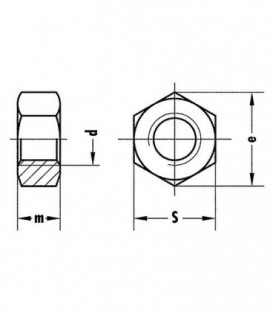 Ecrou hexagonal classe 8 M 3 DIN 934 Zingue Emballage 100