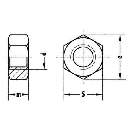 Ecrou hexagonal classe 8 M 3 DIN 934 Zingue Emballage 100