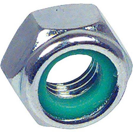 Ecrou hexagonal de securite avec Bague en plastique DIN 985 M 8 Paquet avec 100 pcs.