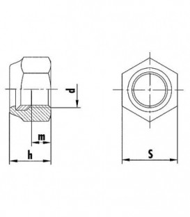 Ecrou hexagonal de securite avec Bague en plastique DIN 985 M 8 Paquet avec 100 pcs.