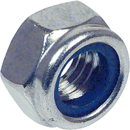 Ecrou hexagonal de securite avec Bague en plastique A2 DIN 985 M 5 Paquet avec 100 pcs.