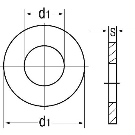 rondelle carrosserie A2 D1 6,4mm x D2 20mm UE 500