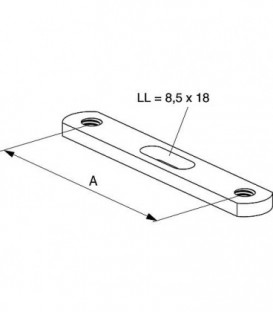 Double plaque de fixation Entraxe 65 mm / M 8