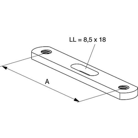 Double plaque de fixation Entraxe 65 mm / M 8