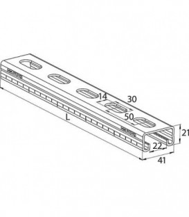 Rail de montage FUS 41/2,0 - 2 m longueur 2 m 1 pièce