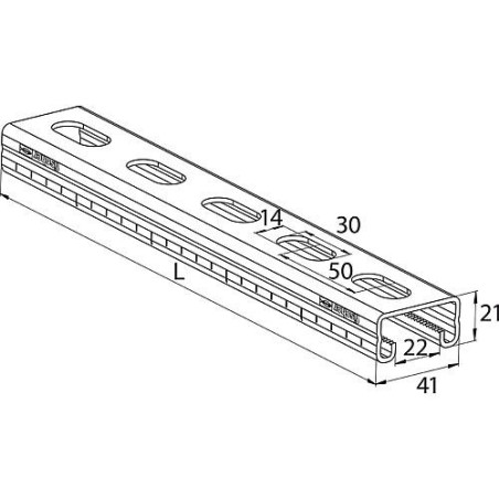 Rail de montage FUS 41/2,0 - 2 m longueur 2 m 1 pièce