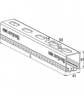 Rail de montage FUS 21/2,0 longueur 2 m en inox A2