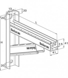 Console pleine FCAM-700 profil FUS 41/2,5 longueur 700 mm