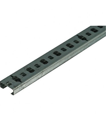 Rail profile-C zingué troué 200x20x8 mm Epaisseur 0,75 mm largeur de glissement 11 mm