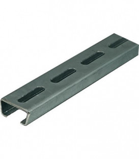 Rail profile-C zingué troué 2000x35x18mm epaisseur 1,50 mm largeur de glissement 16,5 mm