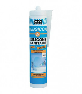 Mastic silicone Gebsicone W type Acetoxy cartouche 310 ml - blanc