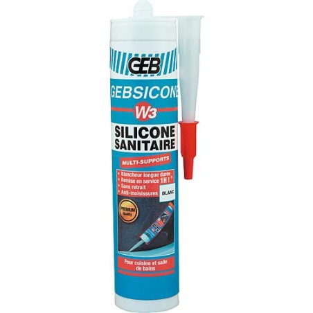 Silicone sanitaire W3 blanc, 280ml