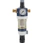 Dispositif de filtrage d'eau sanitaire raccord + manometre inclus DN20 (3/4") avec réducteur de pression