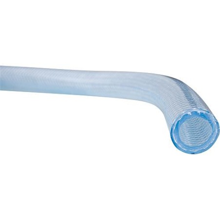 PVC-Flexible en tissu 19x26mm DN20 (3/4") 25m, transparent/convient p. aliments, max. 10bar +60°C