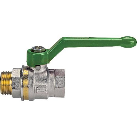 Robinet boiss spher laiton ASTER ACS fem/male 3/4" certifie DVGW avec levier en alu vert