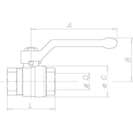 robinet laiton ASTER ACS f/f 3/4" avec levier alu rouge