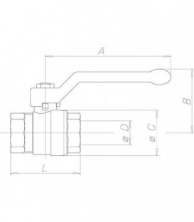 robinet laiton ASTER ACS f/f 1 1/4" avec levier alu, rouge