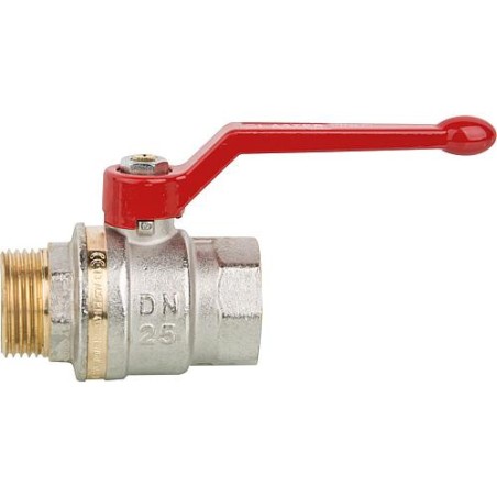 Robinet a boisseau sphérique laiton eau potable Aster ACS, male/fem 1", PN40, avec levier alu