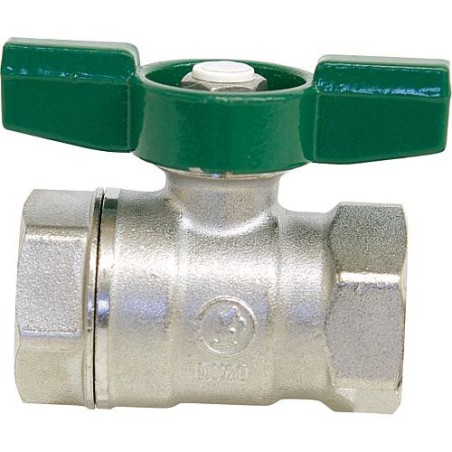 Robinet a bille d eau potable R 251D filet fem/filet fem 3/8" PN16 Laiton chrome / poignee papillon