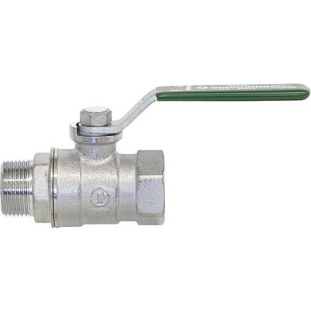 Vanne a boisseau sphérique R254DL filet fem/male 3/4" PN16 Laiton chrome/levier acier pour eau potable