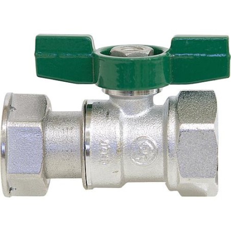 Robinet a bille d eau potable R 251P filet fem/ecrou-chapeau. 3/4"x 1" PN16 Laiton chrome / poignee papillon