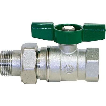 Robinet a bille d eau potable R 259D filet fem/filet mâle 3/4 x 1" PN16 Laiton chrome / poignee papillon