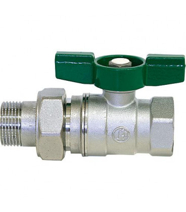 Robinet a bille d eau potable R 259D filet fem/filet mâle 1/2" x 1/2" PN16 Laiton chrome / poignee papillon