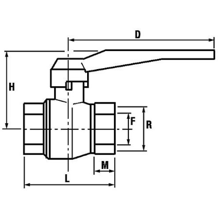 Vanne a boisseau spherique PN20 passage integral, avec levier