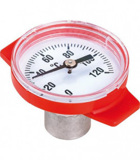 Thermometre rouge convient pour robinet spherique T-isolation type fileté et bride,echelle 0-120°C