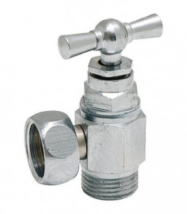 Robinet équerre pour WC WATTS presse étoupe - chromé M/F écrou tournant 3/8"