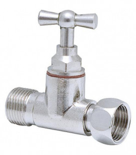 Robinet droit pour WC WATTS presse étoupe - chromé M/F écrou tournant 3/8"