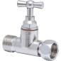 Robinet droit pour WC WATTS presse étoupe - chromé M/F écrou tournant 3/8"