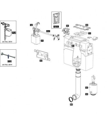 Flexible de raccordement Schwab sans vanne d'angle, a partir de 02/2014 628462