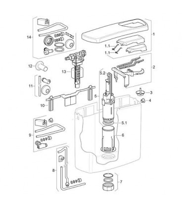 Kit de montage pour AP 140 reservoir chasse d'eau