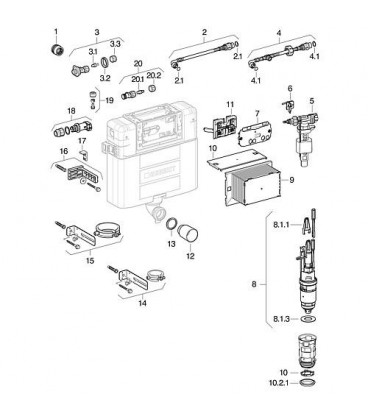 clip de fixation Geberit soupape de remplissage Omega-12