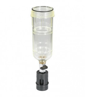 pot de filtre transparent complet avec joint torique, robinet a boisseau ecoulement, pour 1/2"-11/4" ancien model