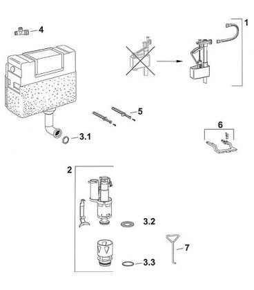 Set de joints COntenu : joint torique, support de vanne, joint à levres, et joint d'evacuation