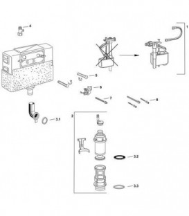 kit vanne d´ecoulement avec: support vanne, support inf. vanne et panier d ecoulement