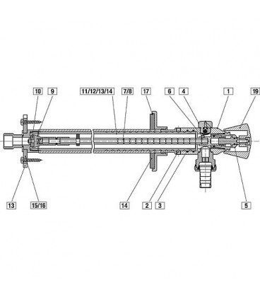 Tube traversée de mur Nil 1/2" complète 475 mm 7050/69K