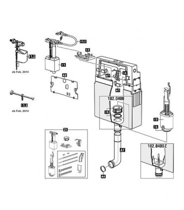 Kit mecanisme WC Schwab pour modele 182.0400