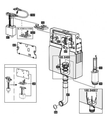 Mecanisme WC Schwab avec joint pour modele 180.xxx