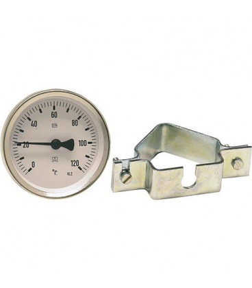 Thermometre de contact D 63mm avec collier universel 3/4"-1 1/2"