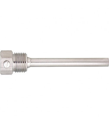 Doigt de gant en inox G 1/2" (1.4571) pmax   40 bar, Tmax 350° C Longueur 100 mm