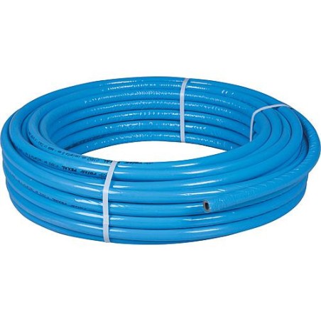 Tube d'assemblage metallique en rouleau, 32x3mm, avec isolation bleue, 15mm,emb. 25m, EnEV 50%