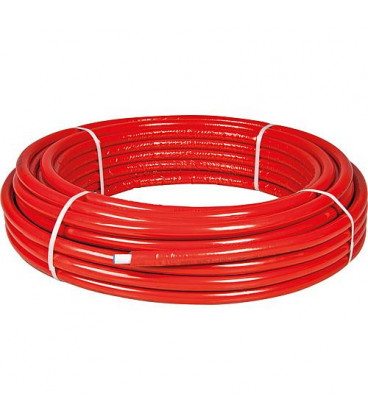 Tube d'assemblage metallique en rouleau, 26x3mm, avec isolation rouge,10mm,emb. 50m, EnEV 50%