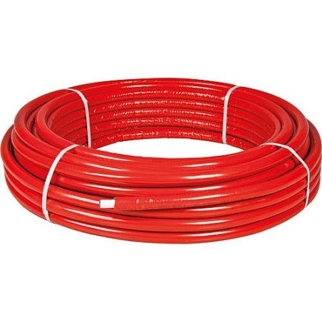 Tube d'assemblage metallique en rouleau, 26x3mm, avec isolation rouge,10mm,emb. 50m, EnEV 50%