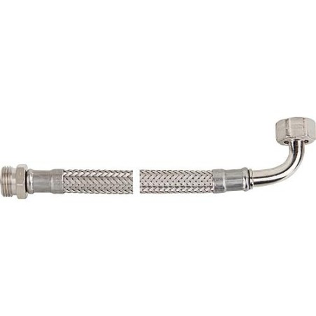 Flexible tressé KTW-A inox L 1500 mm 3/8" coude femx male