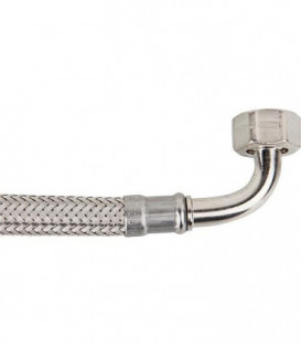 Flexible tresse KTW-A inox L 2000 mm 3/8" coude fem x male