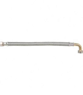 Flexible tressé KTW-A inox L 300 mm 3/8" coude fem x fem